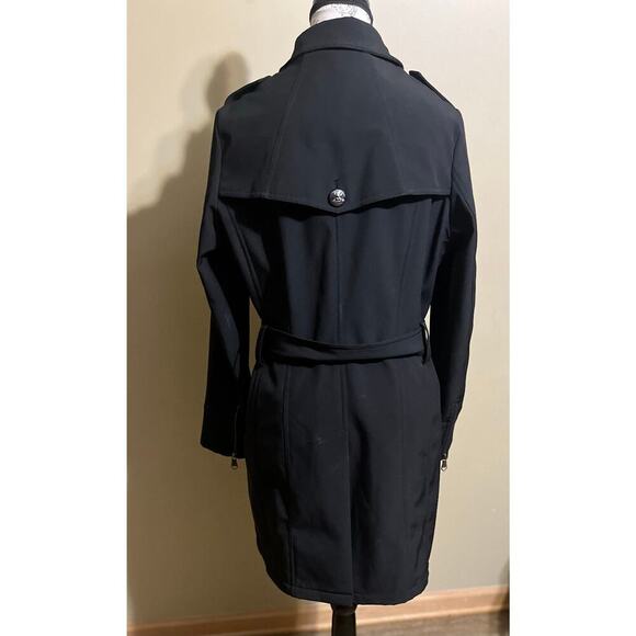 Nanette Lepore Belted Mid Length Trench Jacket/Coat Black Medium Military - Picture 3 of 9
